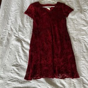 Jessica Howard Velvet Red Dress